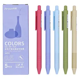 Hot selling 5pcs/box Multi Colored Gel Pens Retractable 0.5mm Smooth Gel Pen Kaco Pure Retractable Macarons Colors Gel Ink Pens