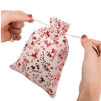 Pochette en toile de jute avec cordon coulissant, sac cadeau de noël pour bonbons, offre spéciale