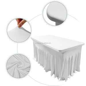 Annielu Giá Rẻ Trắng Màu Sắc Khác Nhau Chống Nhăn Ruffles Đàn Hồi Bìa 6ft 8ft Vòng Hình Chữ Nhật Bảng Váy - Product Image 1