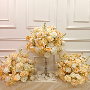 Arreglo de Rosas Artificiales en Forma de Bola, Adorno de Boda Hecho a Mano, Decoración de Mesa Naranja - Product Image 2