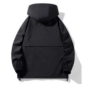 Veste coupe-vent homme nouvelle collection Printemps 2025, simple, à capuche, longue, hiver, confortable, respirante, anti-tendance, style utilitaire, coupe ample - Product Image 6