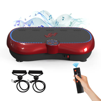 Machine d'exercice vibratoire compacte 200W avec télécommande, bandes de résistance, écran LCD, lumière LED bleue, plaque vibrante pour la maison