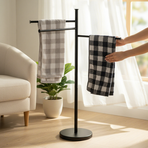 SY classico di qualità Premium decorazioni per la casa <span class=keywords><strong>da</strong></span> <span class=keywords><strong>te</strong></span> porta asciugamani in argento in acciaio inossidabile Freestanding appendiabiti - Product Image 1
