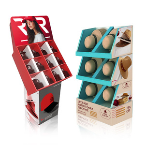 Custom Baseball Caps/<strong>Hats</strong> Cardboard Floor Display <strong>Stand</strong> - Corrugated Paper Shelf with Logo Printing for Retail Store POS - Product Image 2