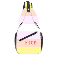 Sac de poitrine en polyester robuste personnalisé arc-en-ciel gay, impression par sublimation haute définition pour la marche des fiertés et l'usage quotidien