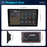 Autoradio Podofo 2 Din 9'' avec CarPlay/Android Auto sans fil, écran tactile IPS, stéréo de voiture, lecteur MP5 BT, logistique efficace