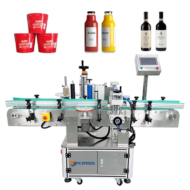 FK-High Speed Multifunctional Positioning Labeling Machine Round Bottle Labeling Machine For Plastic Glass