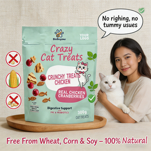 Golosinas Naturales de Catnip para Gatos con Logotipo Personalizado OEM/ODM - Sabor Crujiente a <span class=keywords><strong>Pollo</strong></span> y Frambuesa, Salud Digestiva Probiótica, Sin Maíz/Soya - Product Image 3