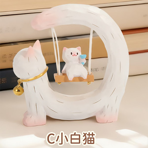 Figura Coleccionable de Gato en Columpio, Caja Sorpresa, Decoración de Escritorio de Resina, Regalo, Escala 1:24 - Product Image 3