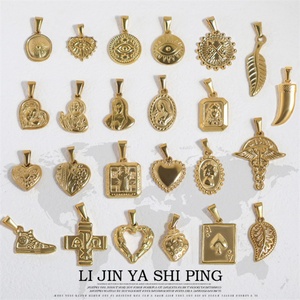 เครื่องประดับแฟชั่น Dinty Charms สุดฮิตสำหรับผู้หญิง ทำสร้อยคอแบบกำหนดเอง ชุบทองบนสแตนเลสสตีล รูปทรงเรขาคณิต ลายใบไม้และรองเท้า - Product Image 2