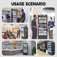 Máquina Expendedora QINGO con Pantalla Táctil, Código QR, Sin Efectivo, Combinación de Bebidas y Snacks, Refrigerador Inteligente Comercial de Acero Inoxidable, ADA SDK