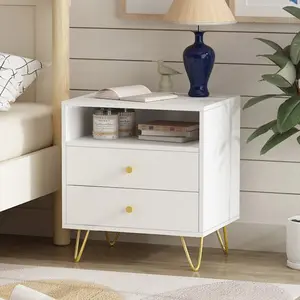 Branco estilo europeu nightstand organizador aço inoxidável pernas mesas de cabeceira laterais para sala de luxo metal