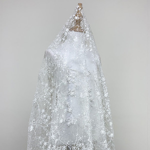 140cm élégant <span class=keywords><strong>blanc</strong></span> Floral dentelle robe de haute qualité en mousseline de soie robe de mariée robe de soirée nuptiale personnalisé dentelle tissu en gros - Product Image 5