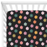 Drap-housse moderne personnalisé sans MOQ pour enfants, en bambou/spandex, simple couche, lavable, motif floral, toutes saisons