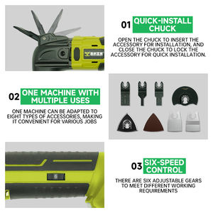 Fabrieksbron 21V Draadloze Kracht Oscillerend Mes Multifunctionele Schommelschep Zuinig Snoerloos Multigereedschap - Product Image 5