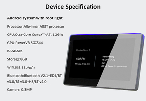 <span class=keywords><strong>Tablet</strong></span> LED con Schermo Touch per Montaggio a Parete in Vetro con POE NFC RFID per Prenotazione Sale Riunioni - Product Image 5
