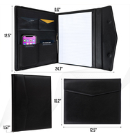 Carpeta organizadora de piel Haoran para planificación de bienes, con cremallera, tipo portafolio, personalizable