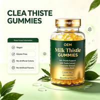 Gummies de Chardon-Marie OEM Véganes Sans Sucre Soutien Hépatique Supplément Énergétique Herbal 60 Pièces Étiquette Privée Personnalisée