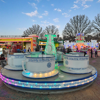 Tasse à café tournante pour parc d'attractions avec caractéristiques de sécurité Tasse à thé familiale pour parcs d'attractions