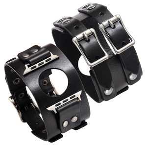 Correas de reloj de cuero genuino para Apple Watch, diseño retro marrón, ajuste universal - Product Image 4