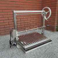 Barbecue argentin Santa Maria en acier inoxydable de 30 pouces avec système de levage à cliquet et à griffes, kit de rôtissoire GK740ER