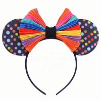 Vente en gros de bandeaux élastiques à oreilles de souris personnalisés, accessoires de cheveux pour enfants, fête de Noël