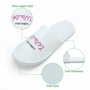 Pantofole <span class=keywords><strong>Spa</strong></span> Traspiranti Monouso con Logo Personalizzato, Antiscivolo in Cotone Vellutato Eco-Friendly per Hotel, all'Ingrosso - Product Image 1