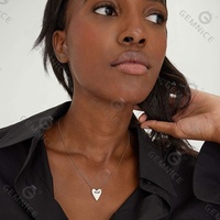Gemnel mode 925 bijoux en argent 14k or coeur émail pendentif collier