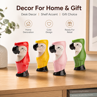 Vaso de Chupito de Cerámica con Forma de Loro Colorido, Pintado a Mano, Taza Creativa con Figura de Animal, Decoración para Mesa del Hogar, Regalo, OEM, ODM, Venta al por Mayor