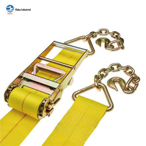 Correa de Amarre HIDEA de Poliéster con Hebilla de Trinquete y Anclaje de <span class=keywords><strong>Cadena</strong></span>, 8,500 lb, 4 Pulgadas, Accesorios de Control de Carga de Alta Resistencia - Product Image 5