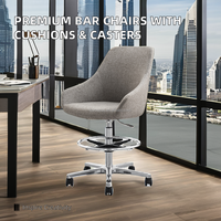 Bar-salle à manger cuisine moderne commercial réglable en hauteur Chaise visiteur en tissu avec roulettes Tabouret de bar haut