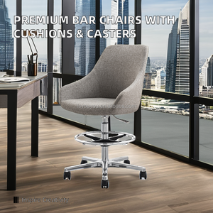 Bar-salle à manger <span class=keywords><strong>cuisine</strong></span> moderne commercial réglable en hauteur Chaise visiteur en tissu avec <span class=keywords><strong>roulettes</strong></span> <span class=keywords><strong>Tabouret</strong></span> <span class=keywords><strong>de</strong></span> bar haut - Product Image 4