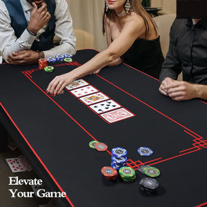 Tapis de jeu de poker de qualité supérieure, sur mesure, prix d'usine, forme personnalisée, tapis de jeu de cartes, tapis de poker Texas Hold'em, caoutchouc noir néoprène - Product Image 2