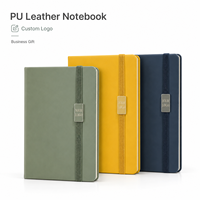 Individuelles Logo A5 PU-Leder Notizbuch Geschäftsgeschenk Thermo-PU-Journal mit Gummiband Metallplatte Tagebuch Schreibwaren Großhandel