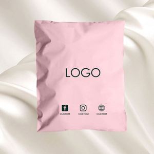 Customized LOGO <b>Waterproof</b> Pink Poly Mailing Bags for Clothing Shoes & Fur-Eco-Friendly Biodegradable Packaging - Product Image 1