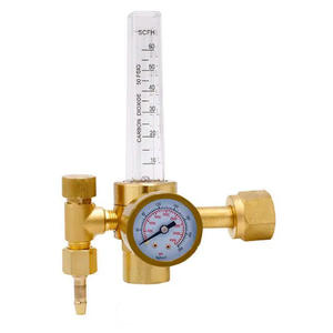 Débitmètre d'argon en laiton, vanne de réduction de pression de gaz, manomètre, vanne de pression de dioxyde de carbone avec tuyau de gaz de 10 pieds pour le soudage MIG/TIG - Product Image 2