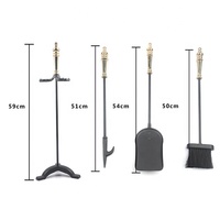 5 pièces outils de cheminée poignées en laiton Fireset support de foyer pinces pelle brosse cheminée Poker poêle à bois foyer accessoires Kit