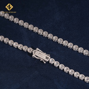ZUANFA JEWELRY Cadena de Tenis Unisex de Plata 925 con Engaste de Bisel Redondo de 3MM, Lujosa para Uso Diario - Product Image 4