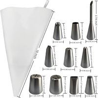 Poches à douille de 16 pouces et embouts réutilisables en acier inoxydable avec raccords pour la décoration professionnelle de gâteaux