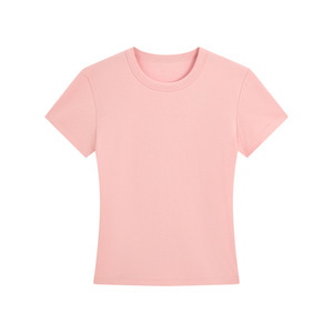 Manufacturer Skin Friendly Soft <strong>Women's</strong> Cotton <strong>T</strong>-<strong>shirts</strong> <strong>Stretch</strong> Spandex Regular Crop Plain Baby Tee Yoga Outdoor <strong>t</strong> <strong>Shirt</strong> <strong>Women</strong> - Product Image 4