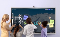 Tableau publicitaire interactif multifonctionnel avec télécommande collaborative, écran tactile 4K Android 14 à 20 points, grand écran pour