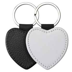 Custom <b>Blank</b> Heat Transfer Diy Double-Size Printed Keychain Pu Leather Double Sides Sublimation Keyring - Product Image 3