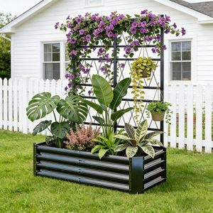 Jardinière surélevée carrée en aluminium Solacecasa, bac à plantes extérieur, jardinière galvanisée au design moderne, 52,7 pouces - Product Image 5