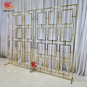 SMOOTH Geometric <b>Rectangular</b> Wedding Backdrop <b>Gold</b> Stainless Steel 150*240cm <b>Mirror</b> Design for Events Parties - Product Image 6