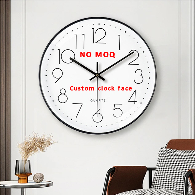 Factory Newly Released Modern Home Decor Wall Clock Custom Cheap Digital Plastic Clock with Number Pattern Circular Wall Watch