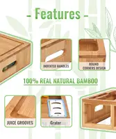 Eco-friendly Bamboo Cutting Board with 4 Drawers