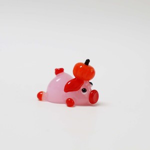 Lampwork ตุ๊กตาแก้วรูปหมูตัวเล็กพร้อมฟักทองสำหรับตกแต่งบ้าน - Product Image 1