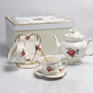 Best Selling British Rose Pattern Porcelain <b>Tea</b> <b>Set</b> Gift Box - Product Image 1