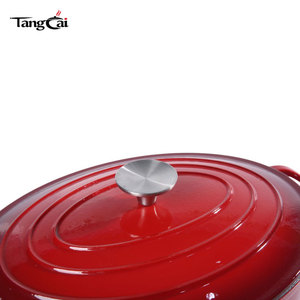 Vente <span class=keywords><strong>en</strong></span> gros de casseroles <span class=keywords><strong>en</strong></span> <span class=keywords><strong>fonte</strong></span> vintage 7QT, grande casserole <span class=keywords><strong>en</strong></span> <span class=keywords><strong>fonte</strong></span> avec poignées larges, résistante au four jusqu'à 550 degrés °   F fonctionne <span class=keywords><strong>sur</strong></span> toutes les cuisinières - Product Image 4
