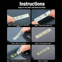 Autocollants transparents en cristal UV personnalisés, avec logo imprimé en UV et estampage doré, pour l'emballage